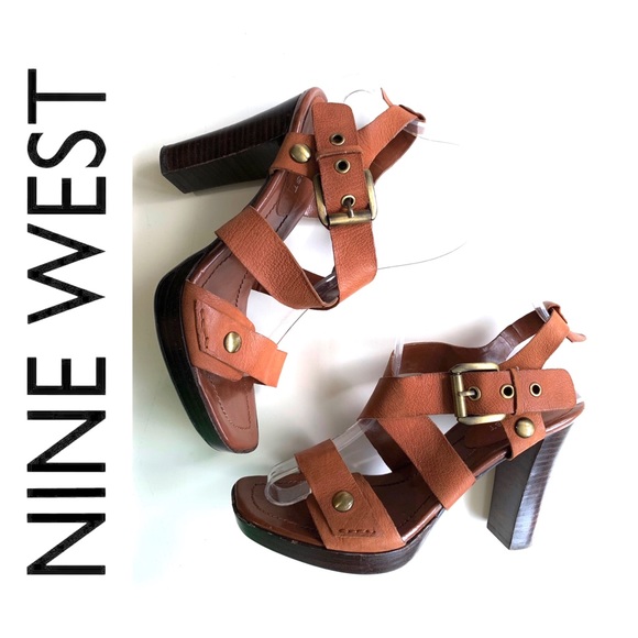 Nine West Shoes - Nine West Brown leather strappy sandal shoes
